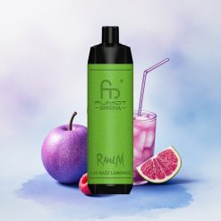 RandM Fumot Shisha 10000 Puffs Blå Bringebær Lemonade med 0,5% nikotin og 850 mAh