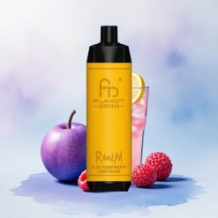 RandM Fumot Shisha 10000 Puffs Blå Bringebær Sitronade med 0,5% Nikotin og 850 mAh Batteri