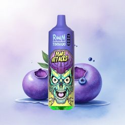 RandM Fumot Tornado 9000 Puffs Blåbæris med 18 ml og 850 mAh