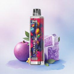 Uwin Crystal 10000 Puffs Passionsfrukt Is med 5% nikotin og RGB-lys