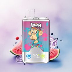 Uwin Crystal Twins 40000 Puffs Vannmelon Is Blandede Bær 32ml 850mAh