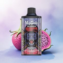 Vapsolo Super 15000 Puffs Svart Is Dragefrukt Jordbær 850mAh 40ml Nikotin